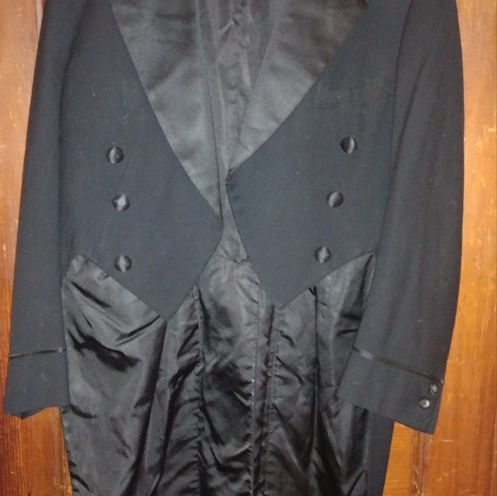 Men's small vintage black tuxedo tails